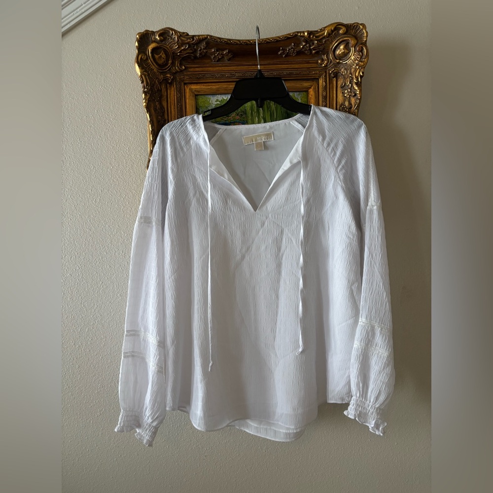 Michael Kors White Peasant Blouse